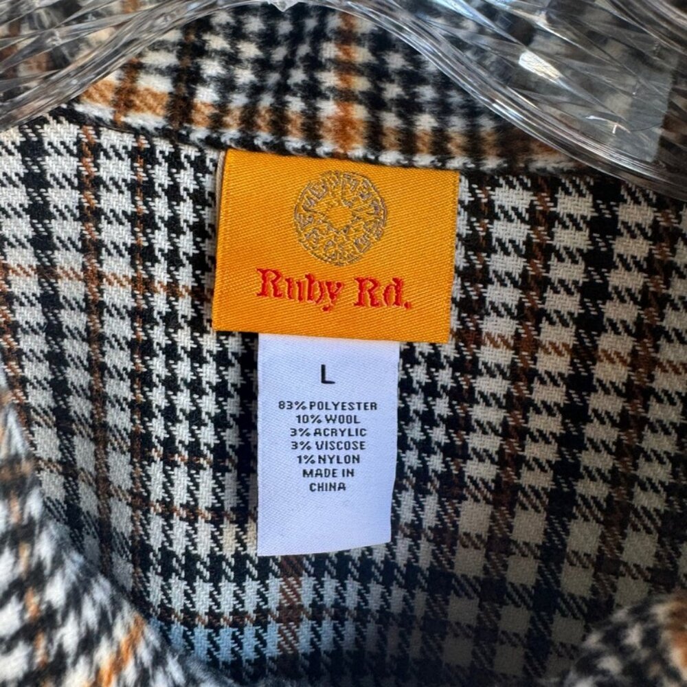 Ruby Rd. Spot On Button Front Short Plaid Jacket … - image 3